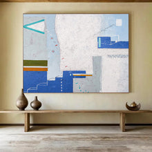 Load image into Gallery viewer, Geometric Abstract Painting on Canvas: Color - Blocked Cityscape DKH571