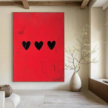 Load image into Gallery viewer, Red & Black Minimalist Abstract Art, Suited for Edgy Living Room & Bold Bedroom LargeART1935