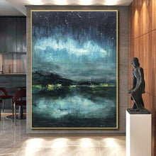 Load image into Gallery viewer, Oversized Starry Night Aurora Acrylic Art for Bedroom & Home Theater LargeART0417