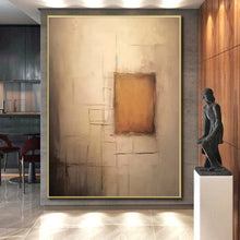 Load image into Gallery viewer, Minimalist Brown Square Acrylic Art - Ideal for Bedroom & Study Room Display LargeART0535