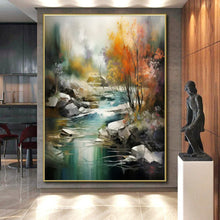 Load image into Gallery viewer, Vibrant River Landscape Art for Living Room & Spa Retreat LargeART0832