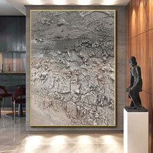 Load image into Gallery viewer, Hand - painted Substantial Cracked Texture Abstract Acrylic Art for Industrial - Style Lofts LargeART0102