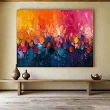 Load image into Gallery viewer, Colorful Impressionist Abstract Painting on Canvas - “Sunset Dots” DKH710