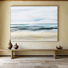 Load image into Gallery viewer, Soft Blue Ocean Wave Abstract Abstract acrylic painting DLZ128
