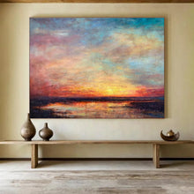 Load image into Gallery viewer, Colorful Sunset Landscape Painting on Canvas - “Vibrant Evening Skies” DKH776