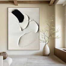 Load image into Gallery viewer, “Black and White Impasto” - Minimalist Textured Art on Canvas DKH1665