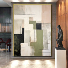 Load image into Gallery viewer, Large - Format Mixed - Tone Geometric Abstract Art for Boutique Café & Home Study LargeART0396