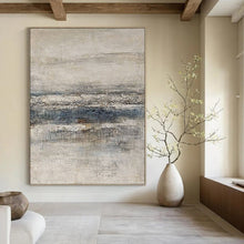 Load image into Gallery viewer, Neutral Textured Landscape Abstract Art for Rustic - inspired Living Room & Minimalist Art Gallery LargeART0956