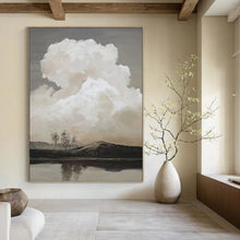 Load image into Gallery viewer, “Monochromatic Cloudscape” - Moody Nature Art on Canvas DKH1439