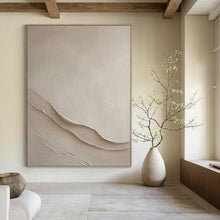 Load image into Gallery viewer, Beige Textured Waves Acrylic Art, Nice for Minimalist Bedroom & Serene Office LargeART1068