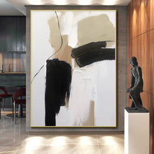 Load image into Gallery viewer, Large - Scale Neutral Abstract Art for Minimalist Living Room & Elegant Office LargeART0504