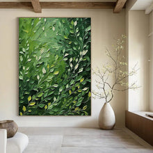Load image into Gallery viewer, Lush Green Leafy Abstract Art, Ideal for Nature - Themed Living Room & Botanical Studio LargeART2284