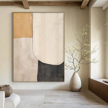 Load image into Gallery viewer, Neutral Geometric Blocks Acrylic Art, Ideal for Modern Living Room & Office LargeART1044