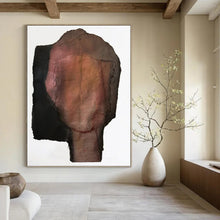 Load image into Gallery viewer, Mixed - Media Abstract Head Art, Dark - Toned Textured Collage for Edgy Studio & Dramatic Living Room LargeART2227