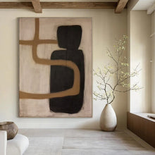 Load image into Gallery viewer, Brown & Black Abstract Canvas Painting, Great for Rustic - Modern Living Room & Art - Filled Hallway LargeART1301