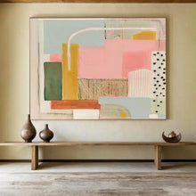 Load image into Gallery viewer, “Pastel Geometry” - Minimalist Abstract Acrylic with Soft Colors, For Modern Kitchen and Office DLZ204