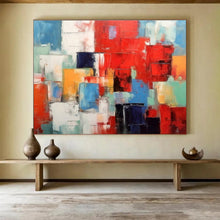 Load image into Gallery viewer, Colorful Cubist - Style Abstract Painting for Vibrant Living Room & Art - Loving Café DKH277