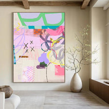 Load image into Gallery viewer, Pastel Abstract Collage Painting, Ideal for Bohemian Bedroom & Creative Studio LargeART1823