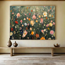 Load image into Gallery viewer, Colorful Wildflower “Meadow Magic” Painting on Canvas, Lively Floral Landscape DKH809