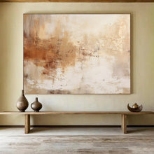 Load image into Gallery viewer, Hand - painted Beige and Brown Textured Abstract Acrylic Art for Cozy Living Room Corners LargeART1723