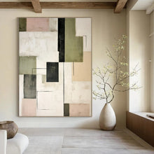 Load image into Gallery viewer, Pastel Geometric Abstract Painting, Suited for Soft - Toned Bedroom & Chic Café LargeART1446
