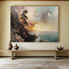 Load image into Gallery viewer, Textured Seaside Cliff Abstract Painting DKH463