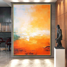 Load image into Gallery viewer, Oversized Orange - Yellow Abstract Sunset Art for Bedroom & Vacation Home LargeART0447