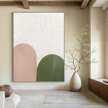 Load image into Gallery viewer, “Pastel Arches in Pink and Green” - Pink, Green Abstract Art on Canvas DKH1175