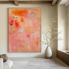 Load image into Gallery viewer, Pink - Orange Abstract Composition Painting, Suited for Bohemian Bedroom & Vibrant Creative Studio LargeART1379