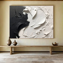 Load image into Gallery viewer, Hand - painted Black and White Textured Painting Acrylic Art for Sophisticated Home Offices LargeART1729
