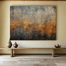 Load image into Gallery viewer, Gray - Orange Textured Abstract Painting On Canvas DKH369