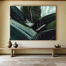 Load image into Gallery viewer, Vibrant Green Leaf Abstract Acrylic painting DLZ144
