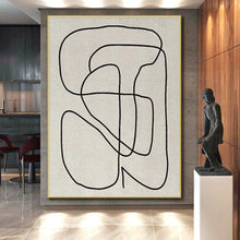 Load image into Gallery viewer, Minimalist Black Line Art – Perfect for Modern Studio Apartment & Art - focused Office LargeART0682