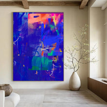 Load image into Gallery viewer, Deep Blue Abstract Symphony Painting, Perfect for Sophisticated Home Office & Calm Lounge LargeART2007