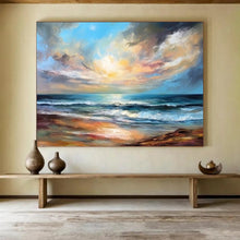 Load image into Gallery viewer, Vibrant Seaside Sunset - Idyllic Living Room or Bedroom Art LargeART1511