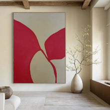 Load image into Gallery viewer, Red & Beige Abstract Petal - Like Acrylic Art, Fit for Romantic Bedroom & Floral - Themed Lounge LargeART0998