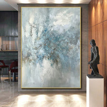 Load image into Gallery viewer, Enormous Light Blue Abstract Bloom Acrylic for Elegant Dining Room LargeART0297