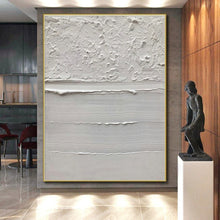 Load image into Gallery viewer, Textured White Layers Acrylic Art - Perfect for Contemporary Spa & Minimalist Meditation Room LargeART0611