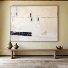 Load image into Gallery viewer, Minimalist Black - and - Beige Abstract Painting for Industrial Loft & Contemporary Gallery DKH096