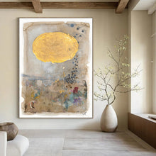 Load image into Gallery viewer, Mixed Media Abstract Painting with Gold, Perfect for Art Gallery & Sophisticated Home Office LargeART1814