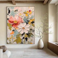 Load image into Gallery viewer, Colorful Textured Floral Abstract Art, Perfect for Cheerful Kitchen & Bright Sunroom LargeART2128