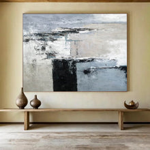 Load image into Gallery viewer, Minimalist Gray - White Abstract Acrylic painting DLZ152