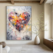 Load image into Gallery viewer, Colorful Heart Abstract Painting, Suited for Romantic Bedroom & Art - Centric Gallery LargeART1840