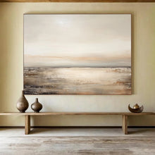 Load image into Gallery viewer, Neutral Toned Coastal Serenity Abstract acrylic painting DLZ102