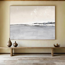 Load image into Gallery viewer, Monochrome Seaside Abstract Painting for Industrial Loft & Modern Library DKH245