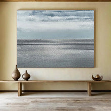Load image into Gallery viewer, Minimalist Seascape Painting on Canvas - “Gray Horizons” DKH749