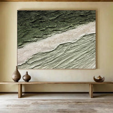 Load image into Gallery viewer, Textured Green & Beige Abstract Painting - Ideal for Nature - Inspired Living Room & Minimalist Office DKH001