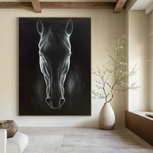 Load image into Gallery viewer, Dramatic Abstract Painting, Monochromatic Horse Art for Library & Man Cave LargeART2177