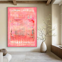 Load image into Gallery viewer, Pink Collage Abstract Painting, Ideal for Girly Bedroom & Art - Themed Bridal Suite LargeART1863
