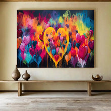 Load image into Gallery viewer, Hand - Painted Colorful Love Abstract Acrylic Art for Trendy Play - Style Living Room Sofa Wall LargeART1630